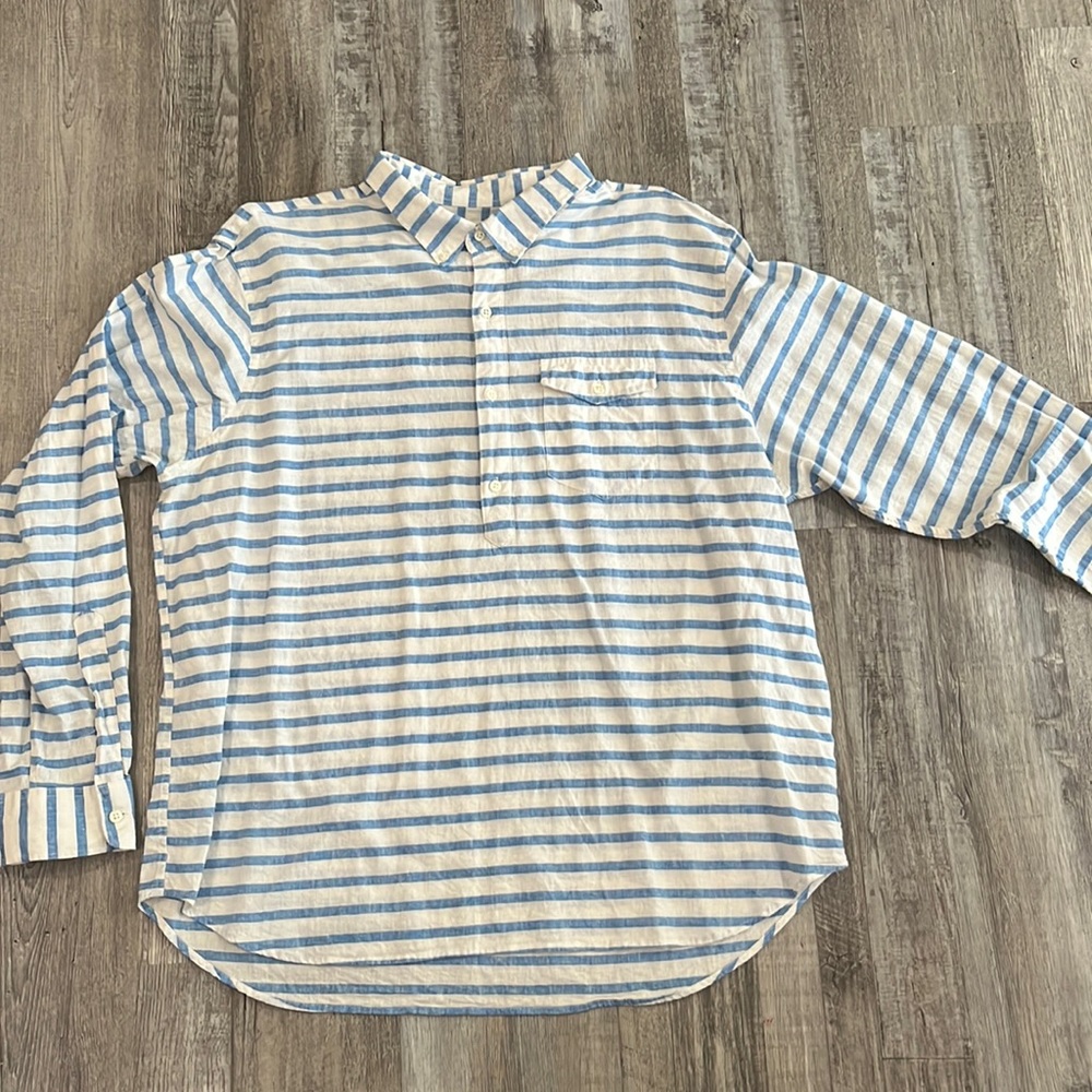 Mens Long Sleeve Half Button Up Shirt